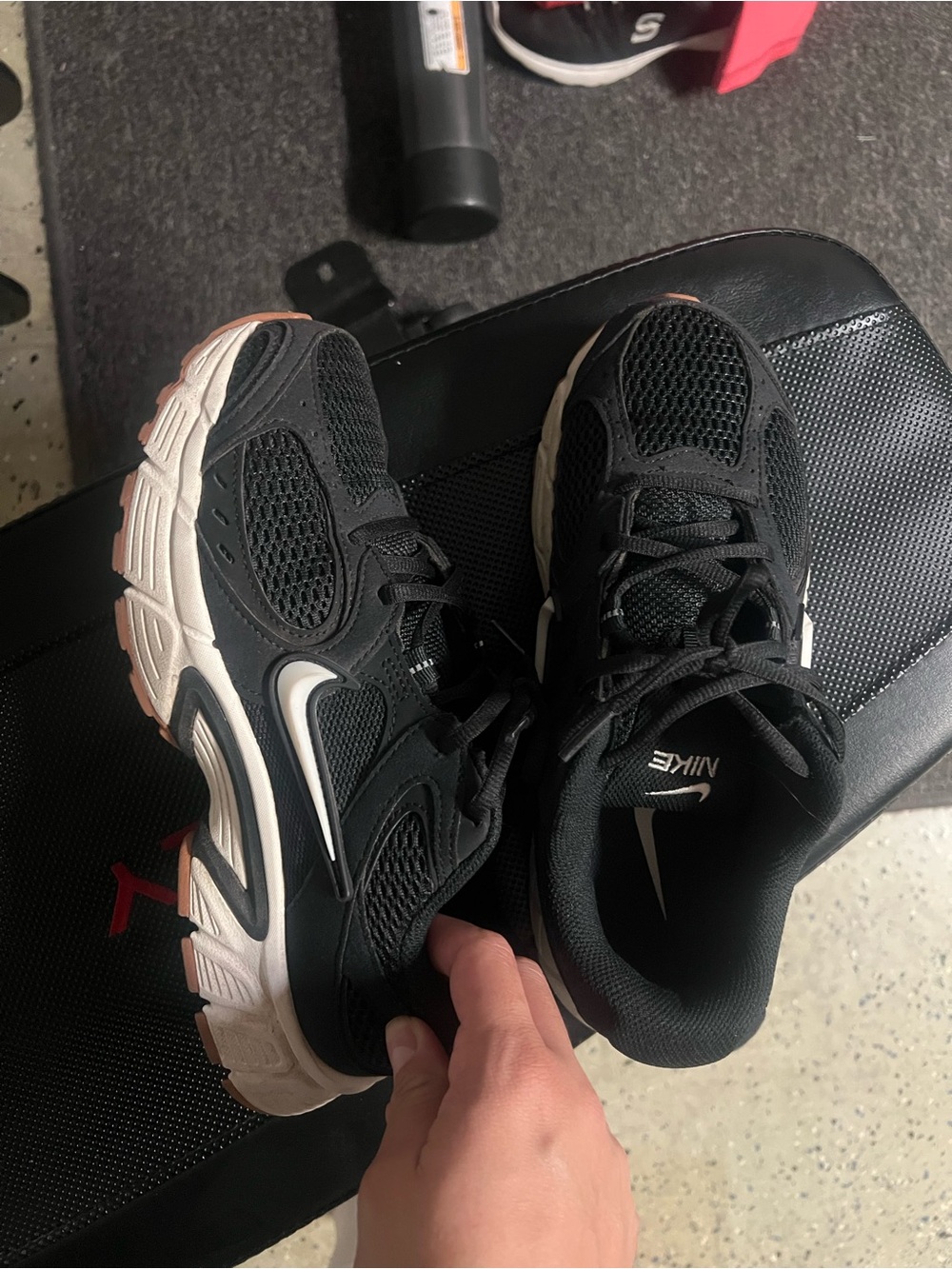 Nike Black Mesh Sneakers with White Swoosh